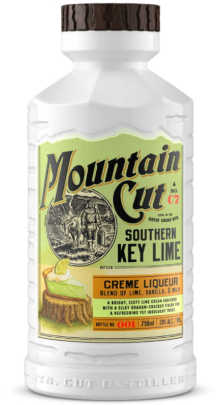 Image of a bottle of Mountain Cut Distillery Southern Key Lime Creme Liqueur
