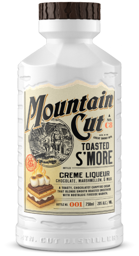 Image of a bottle of Mountain Cut Distillery Toasted S'more Creme Liqueur
