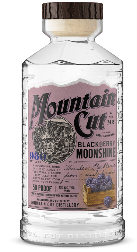 Image of a bottle of Mountain Cut Distillery Blackberry Moonshine