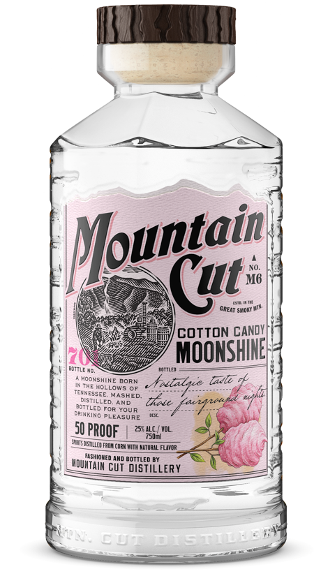Image of a bottle of Mountain Cut Distillery Cotton Candy Moonshine