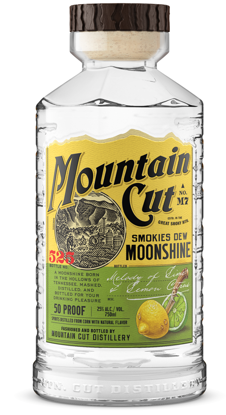 Image of a bottle of Mountain Cut Distillery Smokies Dew Moonshine