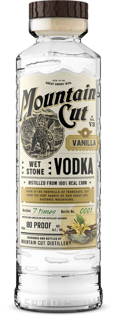 Image of a bottle of Mountain Cut Distillery Vanilla Vodka
