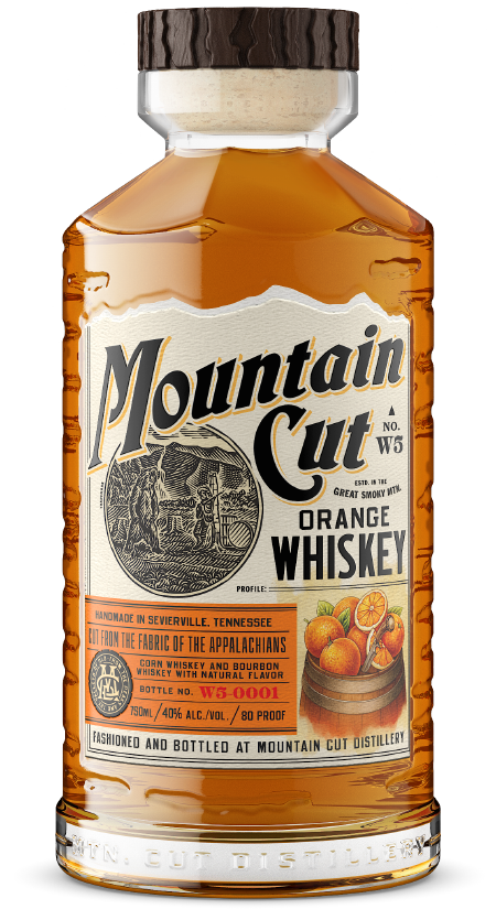 Image of a bottle of Mountain Cut Distillery Orange Whiskey